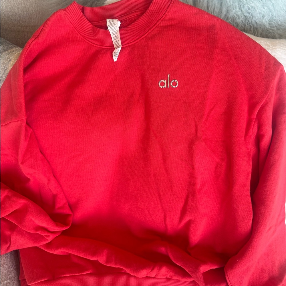 ALO Yoga Men's Vibrant Red Crewneck Sweater